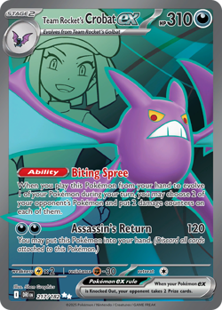 Team Rocket's Crobat ex 217/182 Ultra Rare | Destined Rivals | Pokemon Card - Image 1