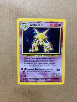 Alakazam 1/102 Base Set - Holo Pokemon Card - LP - Image 1