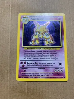 Alakazam 1/102 Base Set - Holo Pokemon Card - LP - Image 2
