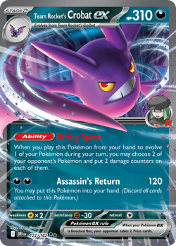 Team Rocket's Crobat ex 122/182 Double Rare | Destined Rivals | Pokemon Card - Image 1