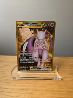 Pokemon TCG Mewtwo EX Team Rockets Gold Rare Card 240/182 Destined Rivals NM+ - Image 1