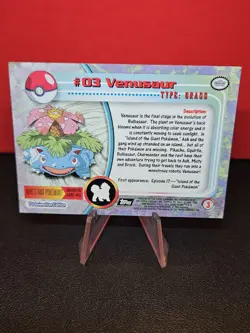 Vintage 1999 Nintendo Topps *RARE* *NM* Pokemon Series 1 #03 Venusaur Card - Image 2