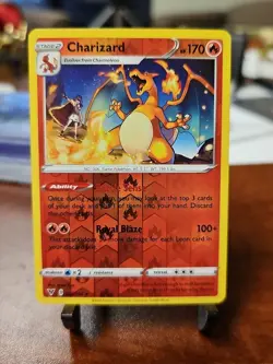 Charizard Reverse Holo Vivid Voltage Pokemon Card 025/185 Stage 2 - Image 1