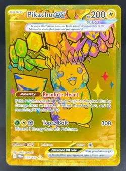 2025 Pokemon Prismatic Evolutions Pikachu ex Hyper Rare #179/131 - Image 1
