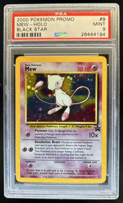 1999 Pokemon Wizards Black Star Promos Mew Holo #9 PSA 9 - Image 1