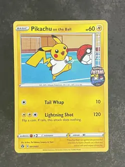 Pikachu on the Ball - 001/005 - 2020 Futsal - English Pokemon Card - Image 1