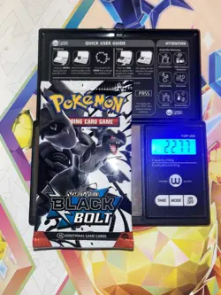 Heavy! 22.77g Pokemon TCG SV 10.5 Black Bolt Booster Pack Sealed! - Image 1