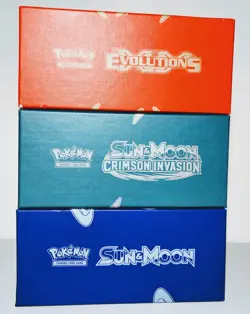 Pokemon TCG: XY, Crimson, Sun & Moon - Set of 3 Empty Elite Trainer Boxes (ETBs) - Image 2