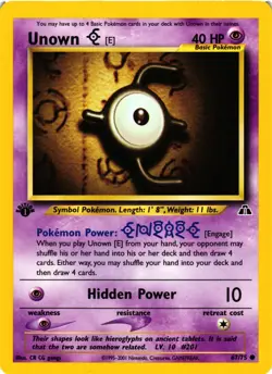 Pokemon TCG Unown [E] Neo Discovery 67/75 Regular 1st Edition Common VLP - Image 1
