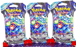 3x Pokemon TCG Stellar Crown Sv Sleeved Booster Packs - Image 1