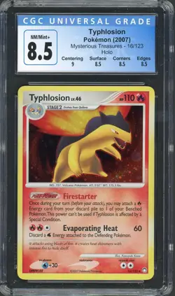 CGC 8.5 Typhlosion Mysterious Treasures 16/123 Holo Pokemon Card B14 - Image 1