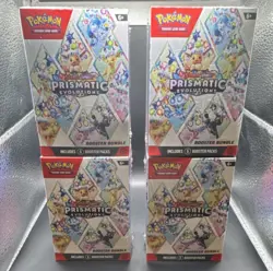 Pokemon Scarlet & Violet Prismatic Evolutions Booster Bundle Box Lot of 4 Sealed - Image 1