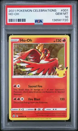 2021 POKEMON CELEBRATIONS #001 HO-OH PSA 10 - Image 1