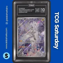 2025 POKEMON JOURNEY TOGETHER #167/159 N'S RESHIRAM ILLUSTRATION RARE TAG 10 - Image 1