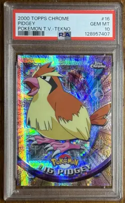 2000 Topps Chrome Pokemon Pidgey Tekno PSA 10 Pop 4 Rare #16 Series 1 - Image 1