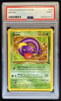1999 Pokemon Fossil Ekans #46/62 PSA 9 - Image 1