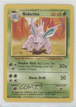 Nidorino Pokemon Base Set #37 1999 - Image 1