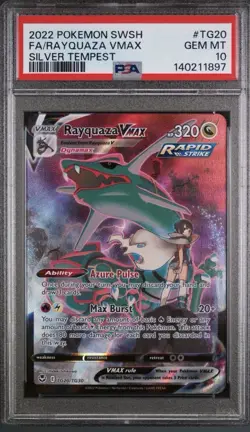 Pokemon Rayquaza VMAX Ultra Rare Holo TG20 Silver Tempest PSA 10 - Image 1