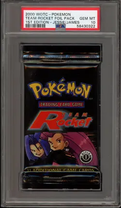 Pokemon Team Rocket 1st Edition Jessie/James Art Sealed Booster Pack PSA 10 - Image 1