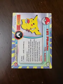 HP! Pikachu #25 Topps Pokemon Series 1 Blue Label Tv Animation Edition - Image 2