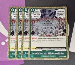 One Piece Card Game - OP05-037 - Because...Wins!! Playset x4 - English - Image 1