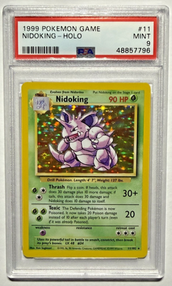 1999 Pokemon Card Game Base Set Nidoking Unlimited Holo Rare 11/102 PSA 9 MINT - Image 1