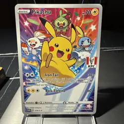 Pokemon Card Pikachu 016/S-P KFC Promo Full Art Indonesian Rare - Image 1