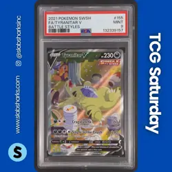 2021 POKEMON SWORD & SHIELD BATTLE STYLES #155/163 TYRANITAR V ALT ART PSA 9 - Image 1