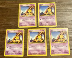 Pokemon Abra x5 Lot, Base Set Unlimited 43/102, Common MP - Image 1