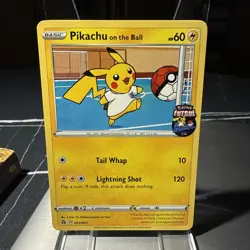 Pikachu On the Ball Pokemon Card, 001/005, Fustal Football Promo, Near Mint - Image 1