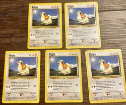 Pokemon Pidgey x5 Lot, Base Set Unlimited 57/102, Common MP - Image 1