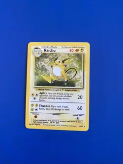 Pokemon TCG Raichu Base Set 14/102 Holo Unlimited Holo Rare - Image 1
