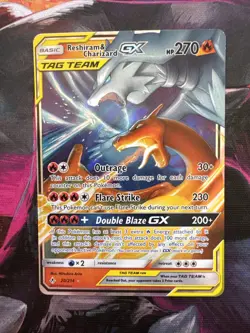 Reshiram & Charizard Tag GX 20/214 Unbroken Bonds Ultra Rare Pokemon Card Nm - Image 3