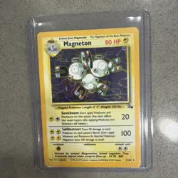 Magneton 11/62 Fossil Holo Rare Pokemon Card Base Set Unlimited - Near Mint - Image 1