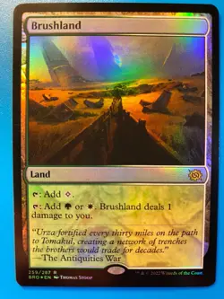 MTG 1x FOIL Brushland # 259 The Brothers' War Magic the Gathering Card x1 NM - Image 1