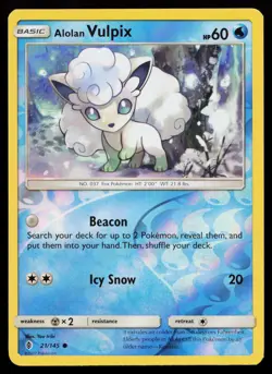 Alolan Vulpix 21/145 Common SM - Guardians Rising Reverse Holo Pokemon Card - Image 1