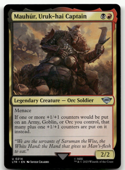 LP Mauhur, Uruk-hai Captain #214 Lord of the Rings LTR Magic MTG - Image 1