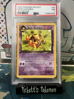 Dark Kadabra 1st Edition Pokemon #39 PSA 7 - Image 1