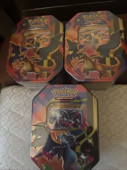 Pokemon TCG Mega Charizard X & Y Tins Brand New & Sealed Lot Of 3 🔥🔥 - Image 1