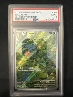 2023 POKEMON MEW EN-151 ILLUSTRATION RARE #166 BULBASAUR PSA 9 - Image 3
