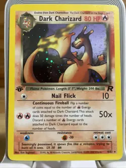 Pokemon TCG Dark Charizard 1st Edition 4/82 Holo Rare 2000 - Image 1