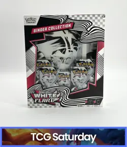 2025 POKEMON WHITE FLARE BINDER COLLECTION SEALED BOX OF 5 PACKS + BINDER - Image 1