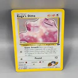 Koga’s Ditto 10/132 Gym Challenge Holo Pokemon Card / HP - Image 1