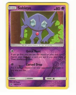 Sableye 96/214 Uncommon Reverse Holo 2018 Lost Thunder Pokemon LP - Image 1