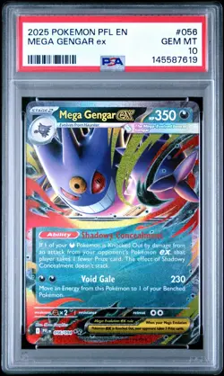 2025 Pokemon PFL EN Phantasmal Flames Mega Gengar ex #056 PSA 10 - Image 3