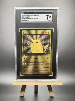 2021 POKEMON PIKACHU GOLD METAL PROMO 58 CELEBRATIONS UPC SGC 7 CHARIZARD ULTRA - Image 1