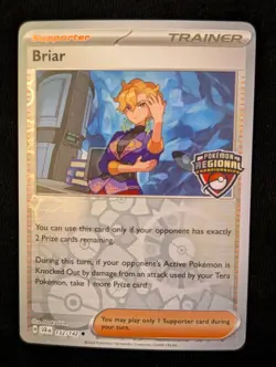 Pokemon Stellar Crown Briar Regional Stamped Promo 132/142 - NM - Image 1