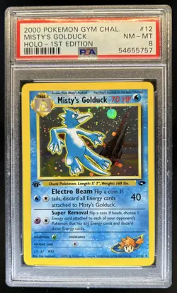 2000 Pokemon Gym Challenge 1st Edition Misty's Golduck Holo #12/132 PSA 8 - Image 1