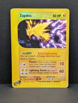Zapdos 044/147 Aquapolis Reverse Holo Rare Pokemon TCG Nintendo MP - Image 1