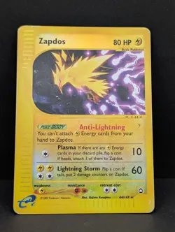 Zapdos 044/147 Aquapolis Reverse Holo Rare Pokemon TCG Nintendo MP - Image 3